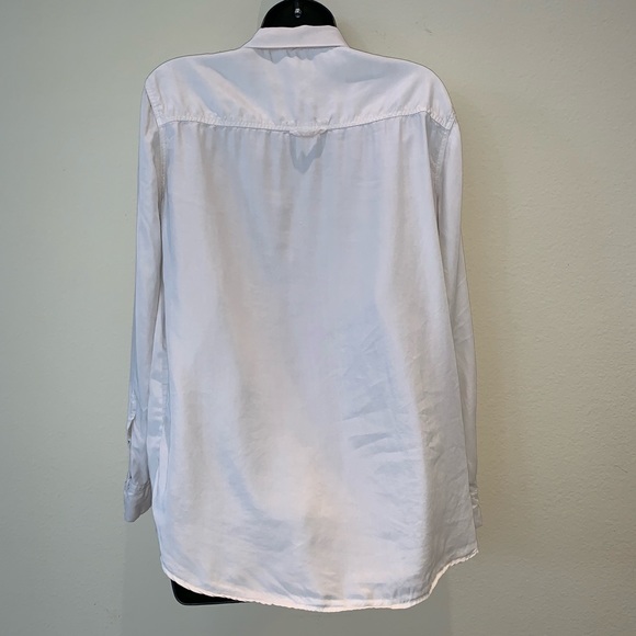 Zara White Bow Tie Neck Button Up Shirt - Picture 4 of 5